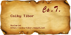 Csiky Tibor névjegykártya